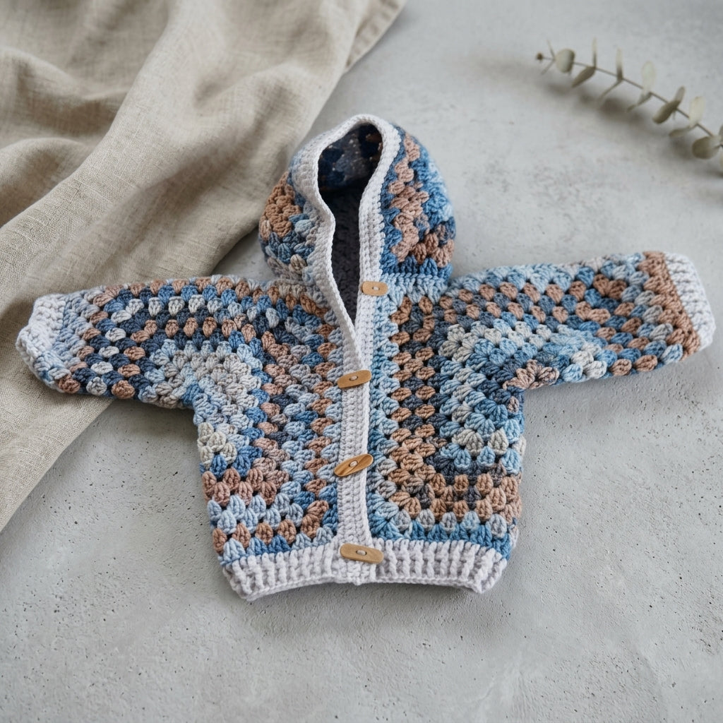 Granny Square Baby Hoodie Granny Square v2 | Crochet Pattern PDF