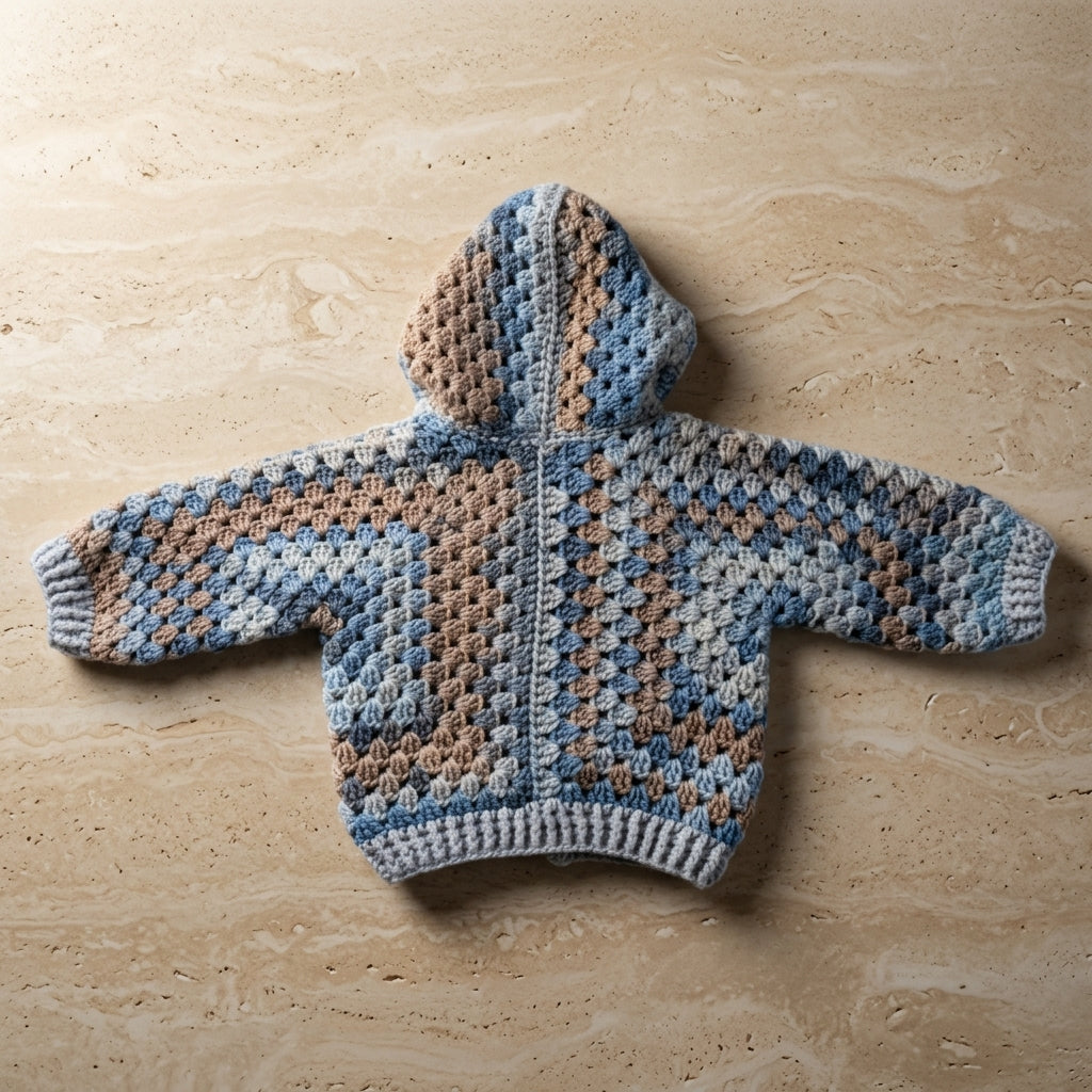 Granny Square Baby Hoodie Granny Square v2 | Crochet Pattern PDF