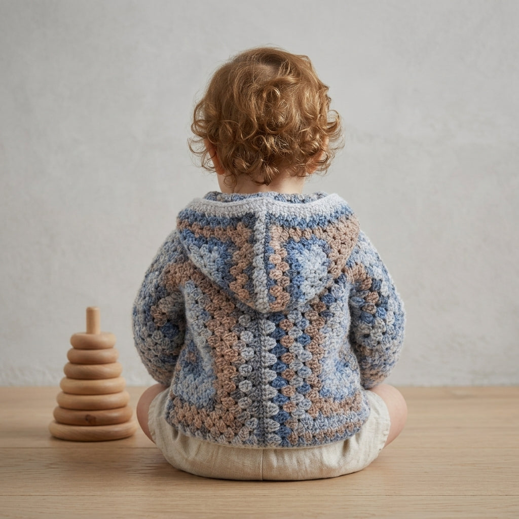 Granny Square Baby Hoodie Granny Square v2 | Crochet Pattern PDF