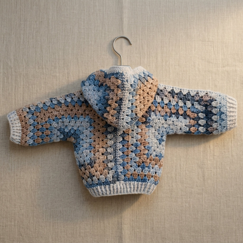 Granny Square Baby Hoodie Granny Square v2 | Crochet Pattern PDF