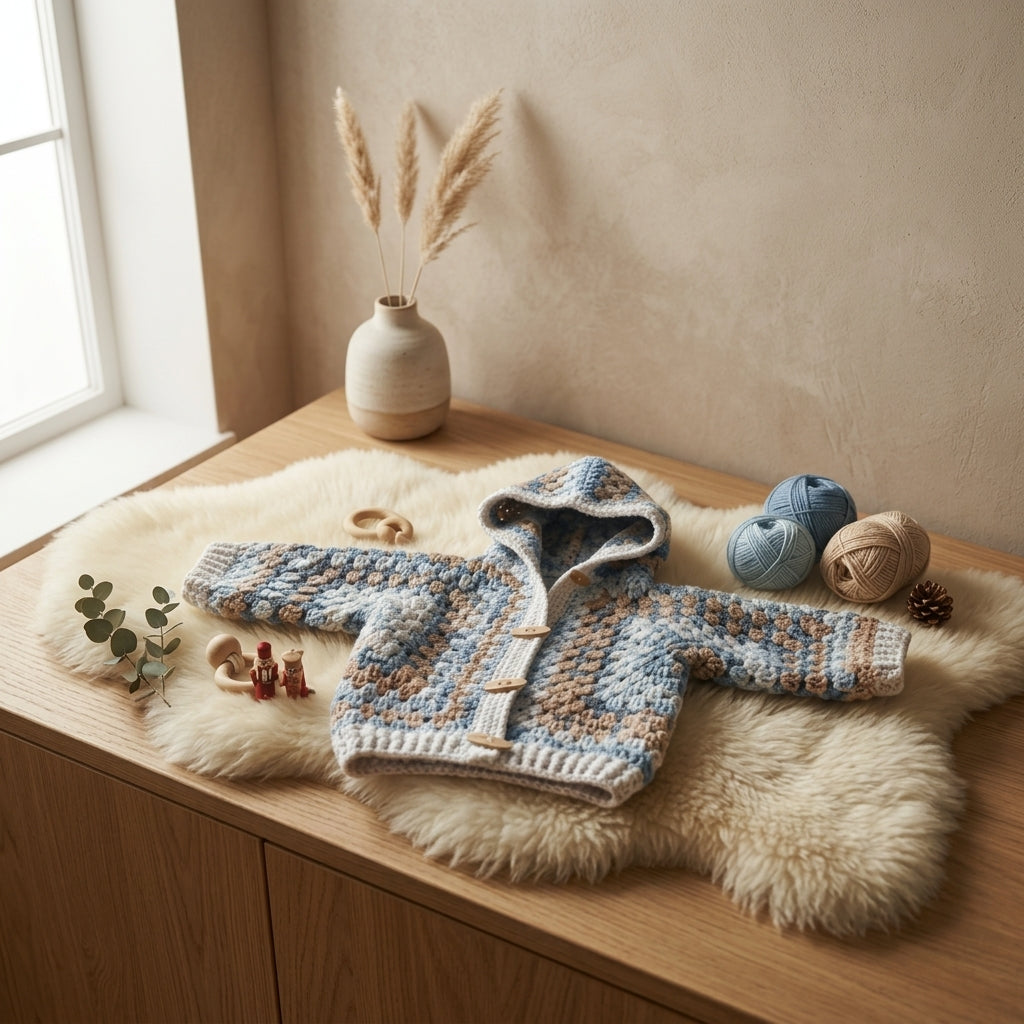Granny Square Baby Hoodie Granny Square v2 | Crochet Pattern PDF