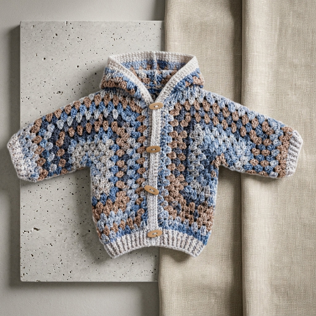 Granny Square Baby Hoodie Granny Square v2 | Crochet Pattern PDF