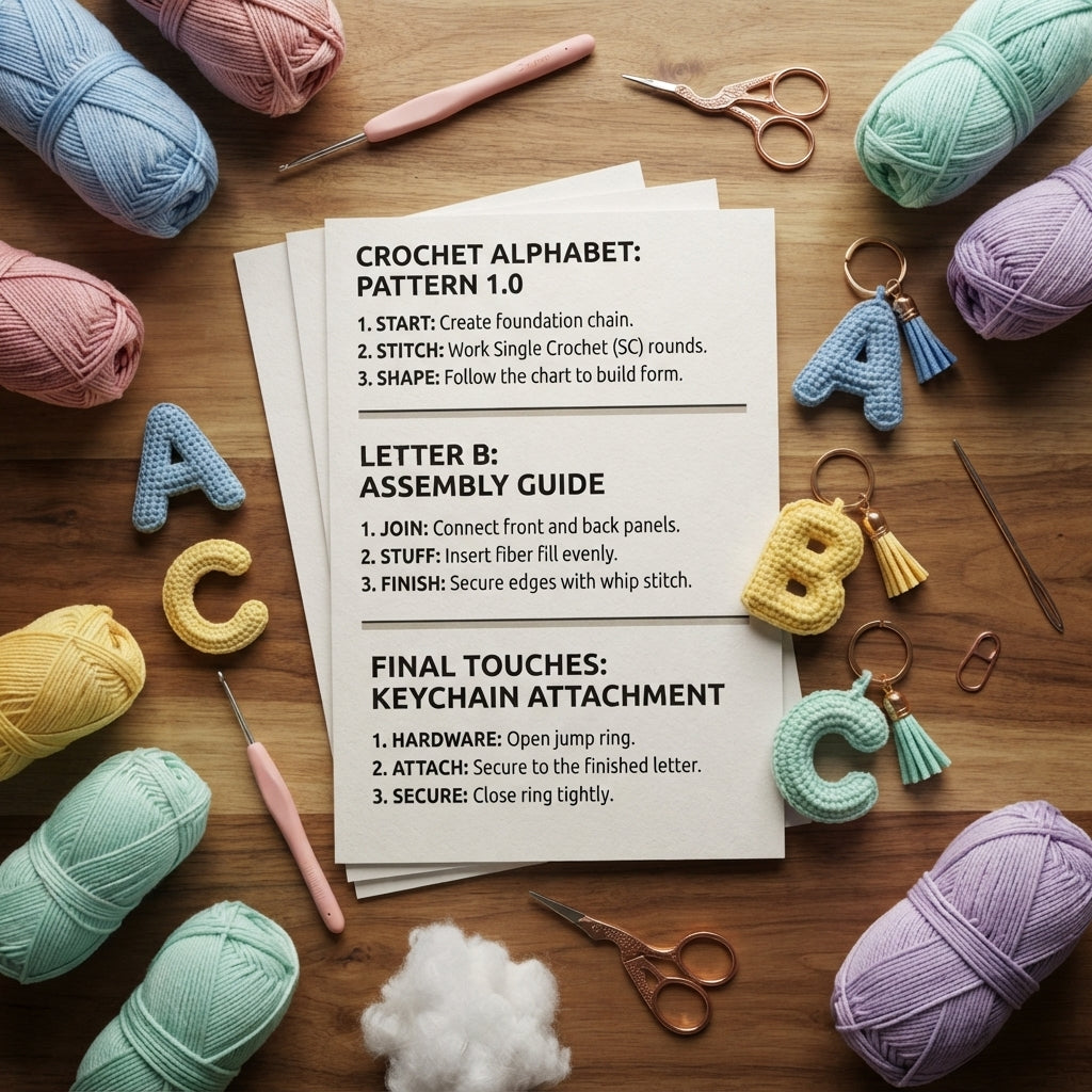 Whimsical Bag Charm Keychain | PDF Crochet Guide
