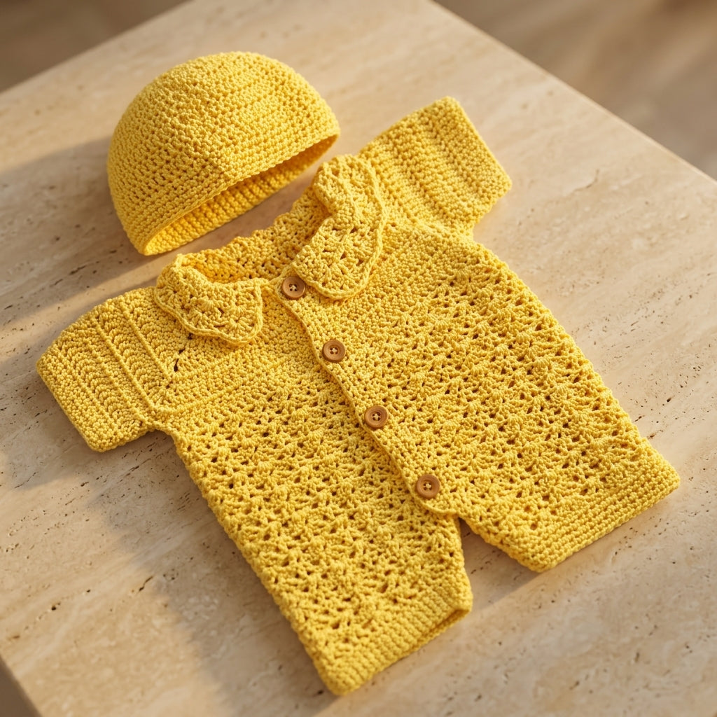 Romper Newborn Outfit Baby Hat | Crochet Pattern PDF