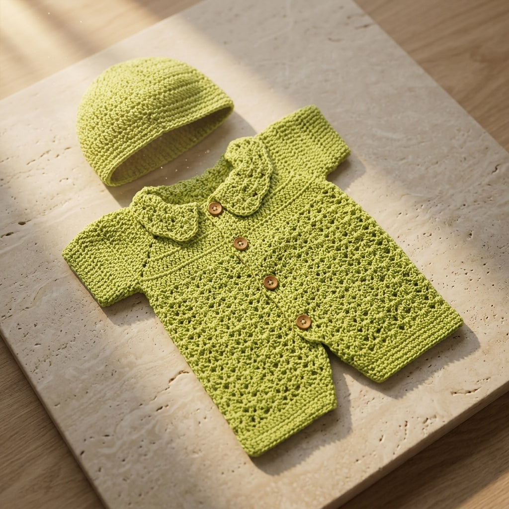 Romper Newborn Outfit Baby Hat | Crochet Pattern PDF