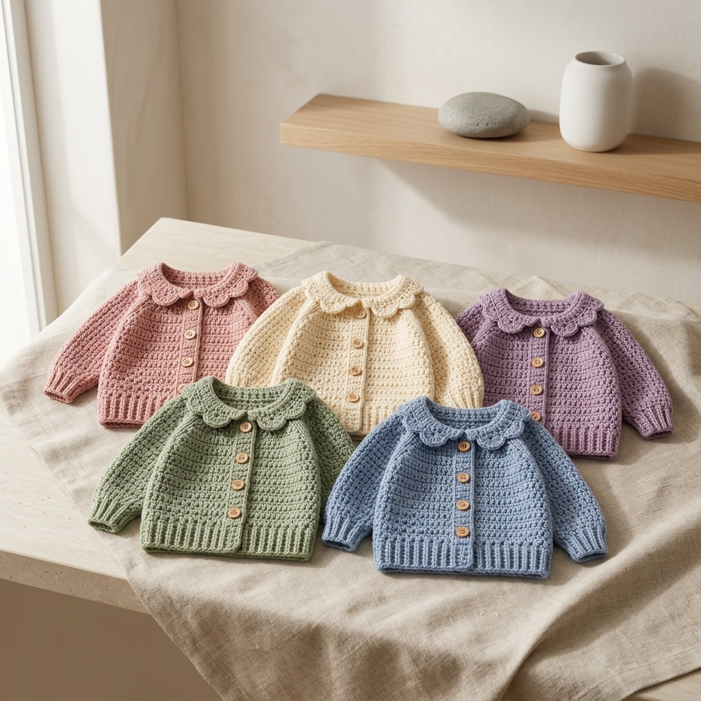Raglan Baby Cardigan Raglan v2 | Crochet Pattern PDF