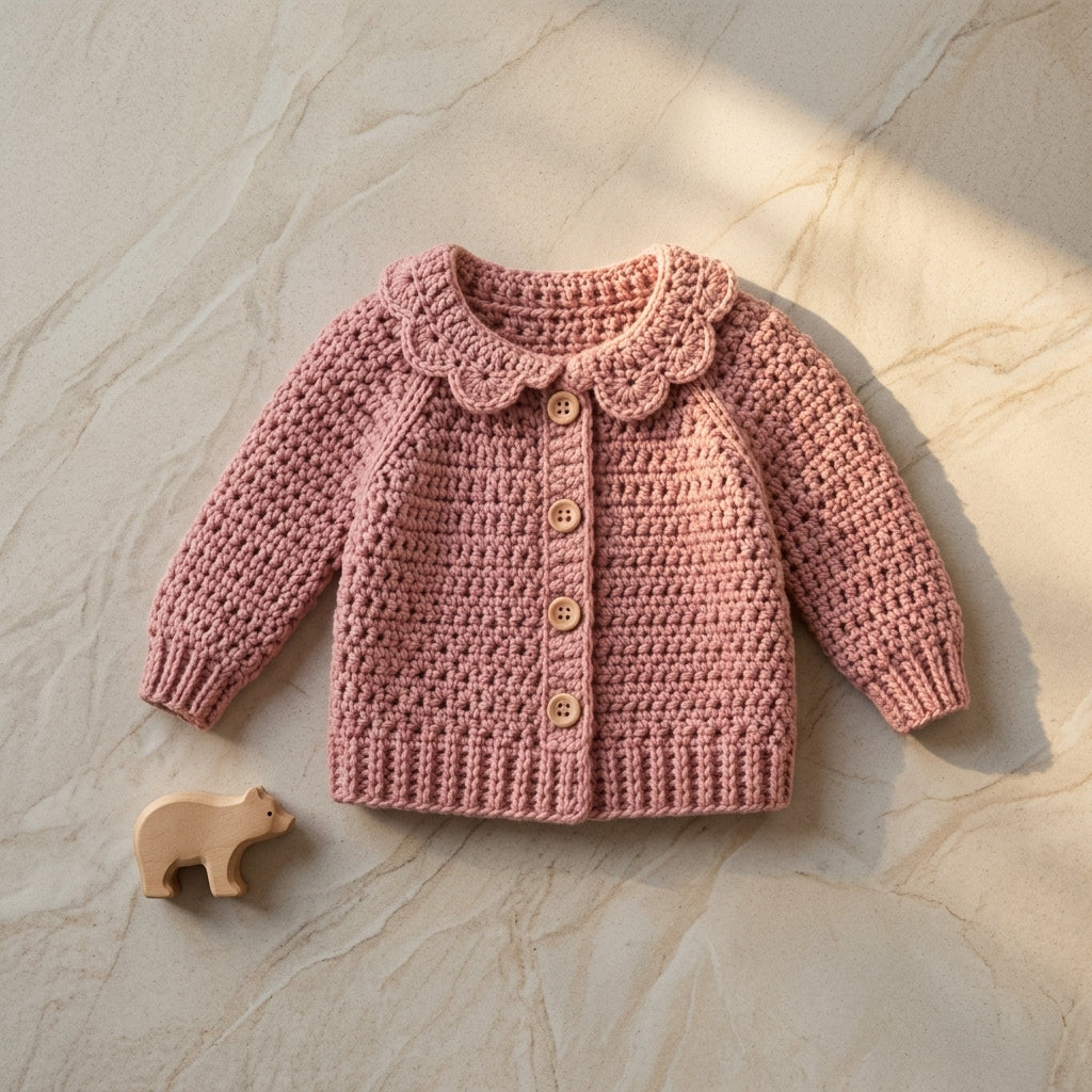 Raglan Baby Cardigan Raglan v2 | Crochet Pattern PDF