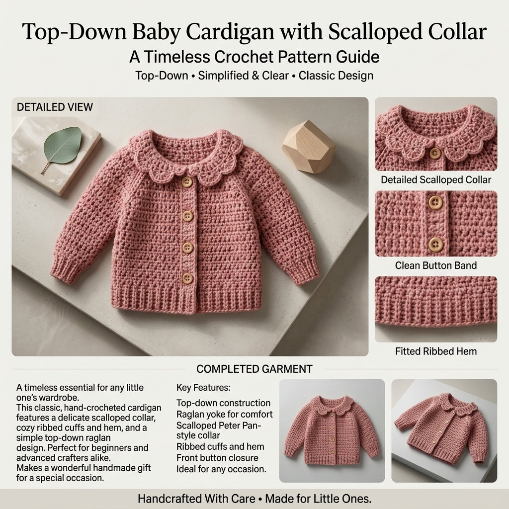 Raglan Baby Cardigan Raglan v2 | Crochet Pattern PDF