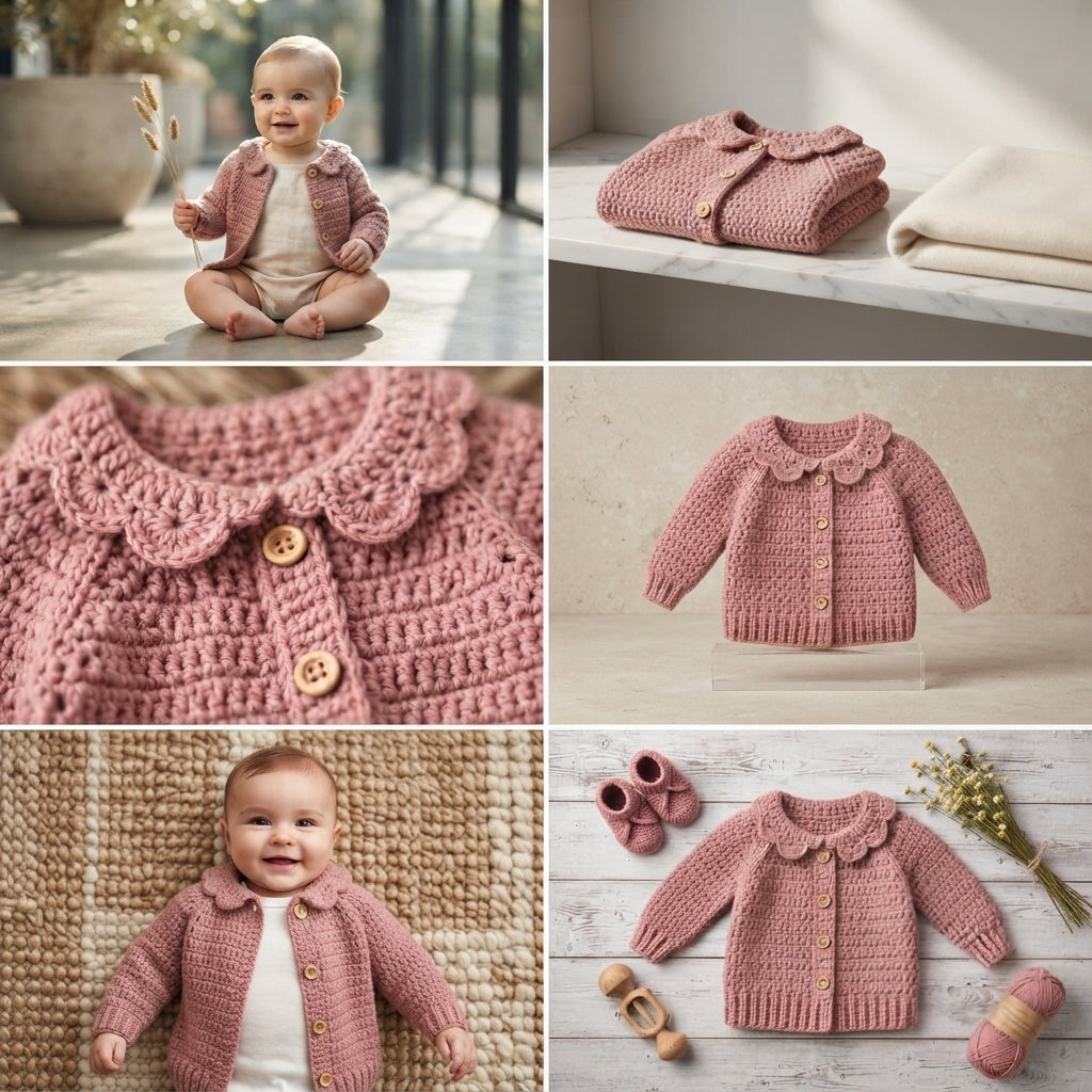 Raglan Baby Cardigan Raglan v2 | Crochet Pattern PDF