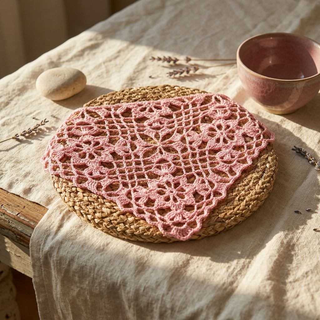 Lacy Flower Squares Bandana V2 | Crochet Pattern PDF