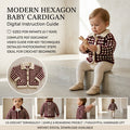 Granny Square Baby Cardigan Hexagon v4 | Crochet Pattern PDF