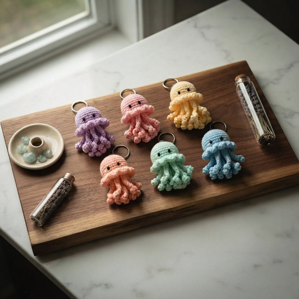 Handcrafted Jellyfish Keychain | Amigurumi PDF