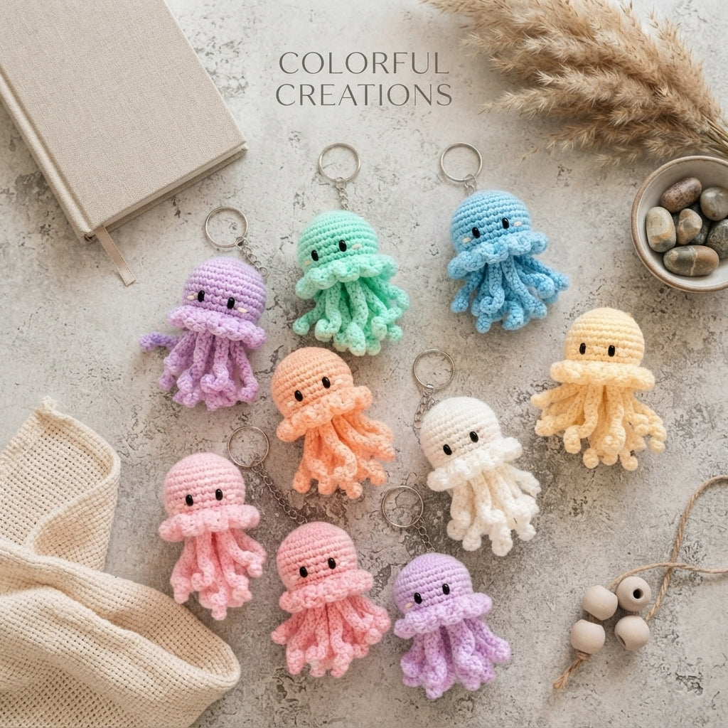 Handcrafted Jellyfish Keychain | Amigurumi PDF