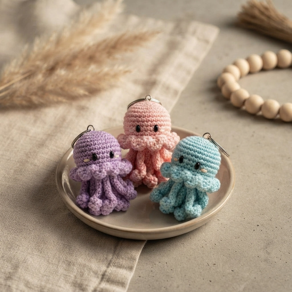 Handcrafted Jellyfish Keychain | Amigurumi PDF