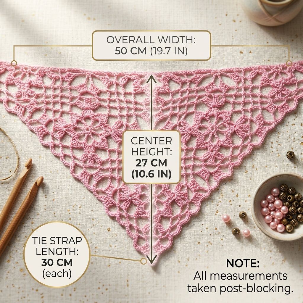 Lacy Flower Squares Bandana V2 | Crochet Pattern PDF