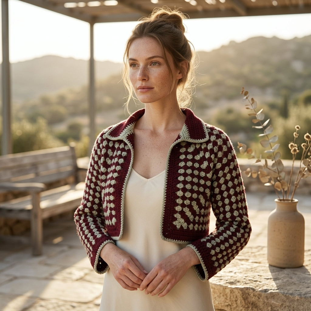 Granny Square Baby Cardigan Hexagon v4 | Crochet Pattern PDF