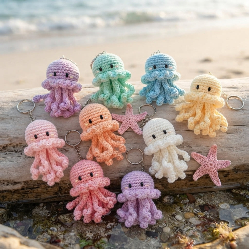 Handcrafted Jellyfish Keychain | Amigurumi PDF