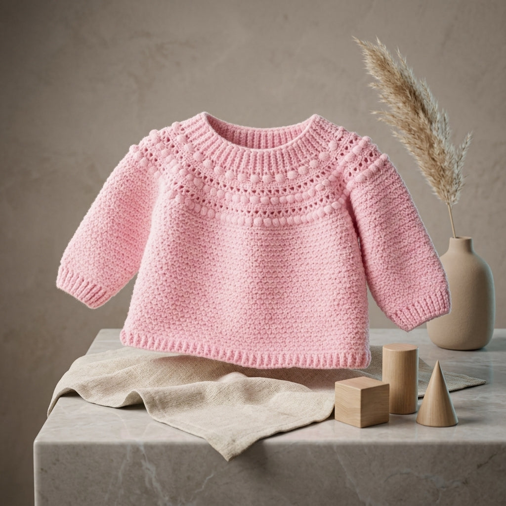 Star Stitch Baby Pullover | Crochet Pattern PDF