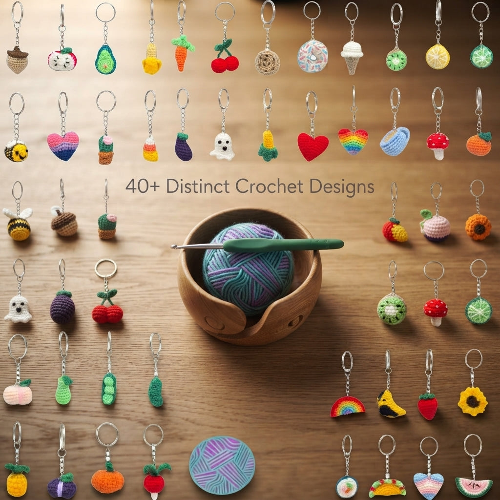 100+ Adorable Keychain Patterns | Crochet PDF Set — Design 2