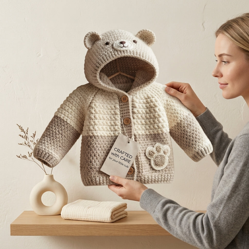 Bear Ears Baby Hoodie Bear Ears v5 | Crochet Pattern PDF