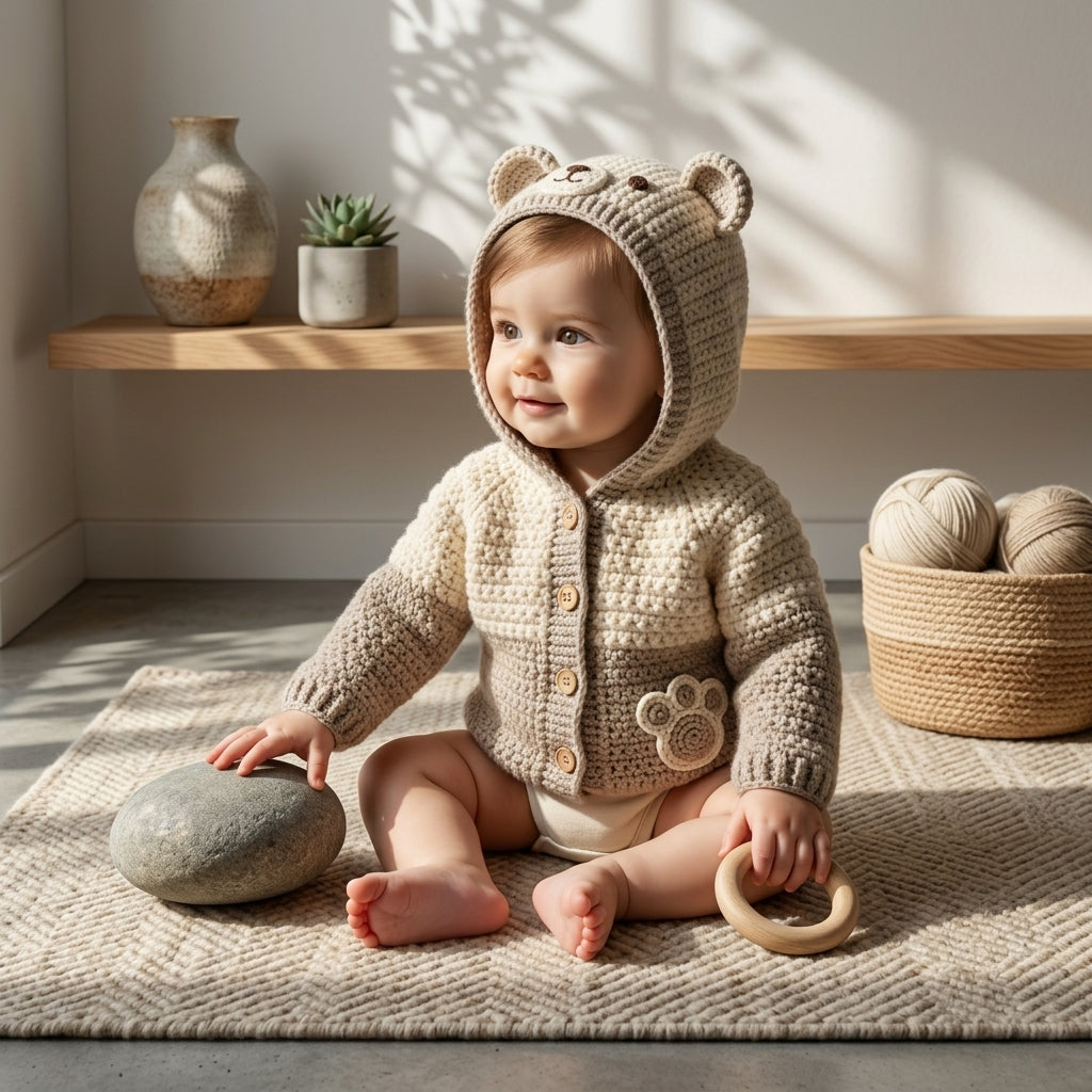 Bear Ears Baby Hoodie Bear Ears v5 | Crochet Pattern PDF