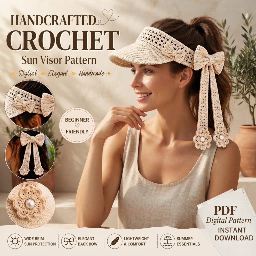 Modern Sun Visor | Crochet Hat Pattern PDF