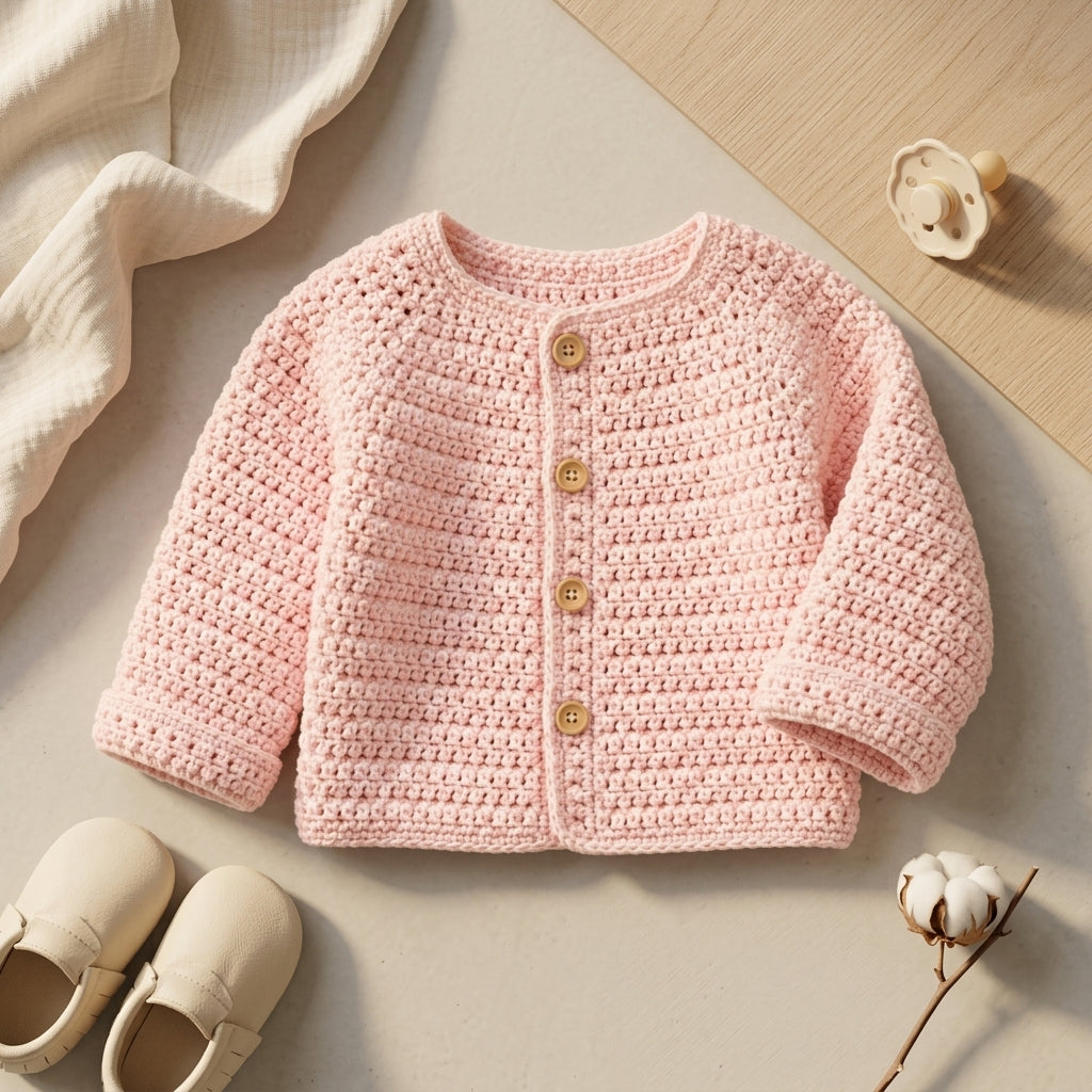 Raglan Baby Cardigan Raglan v5 | Crochet Pattern PDF