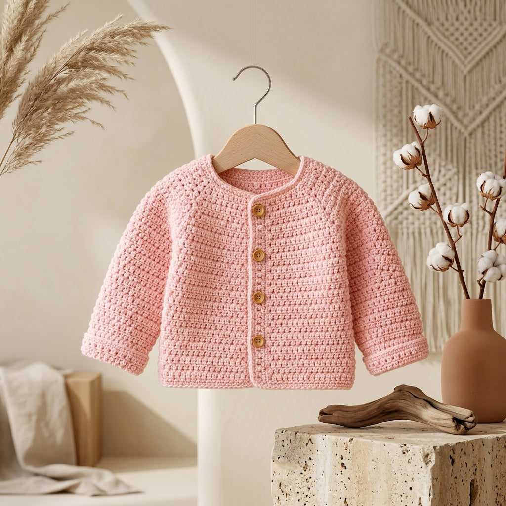 Raglan Baby Cardigan Raglan v5 | Crochet Pattern PDF
