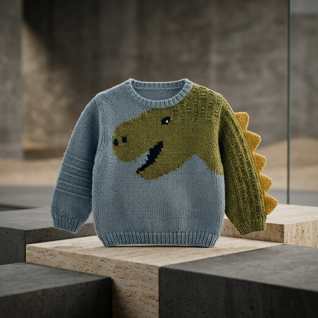 Dinosaur Sweater Knitting Baby Sweater | Crochet Pattern PDF