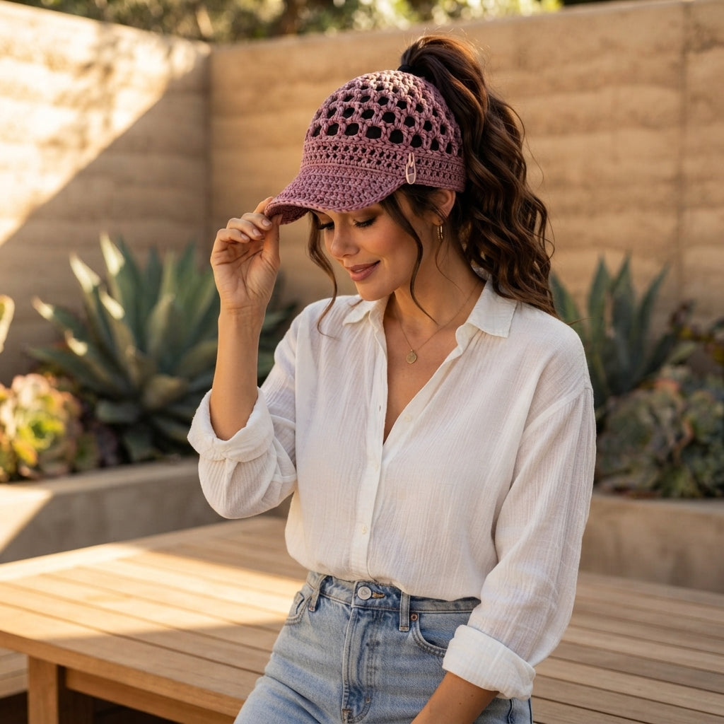 Elegant Sun Visor | Crochet Pattern PDF — Design 2