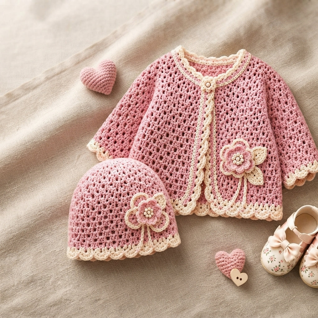 Handmade Sweater Hat Baby Cardigan | Crochet Pattern PDF