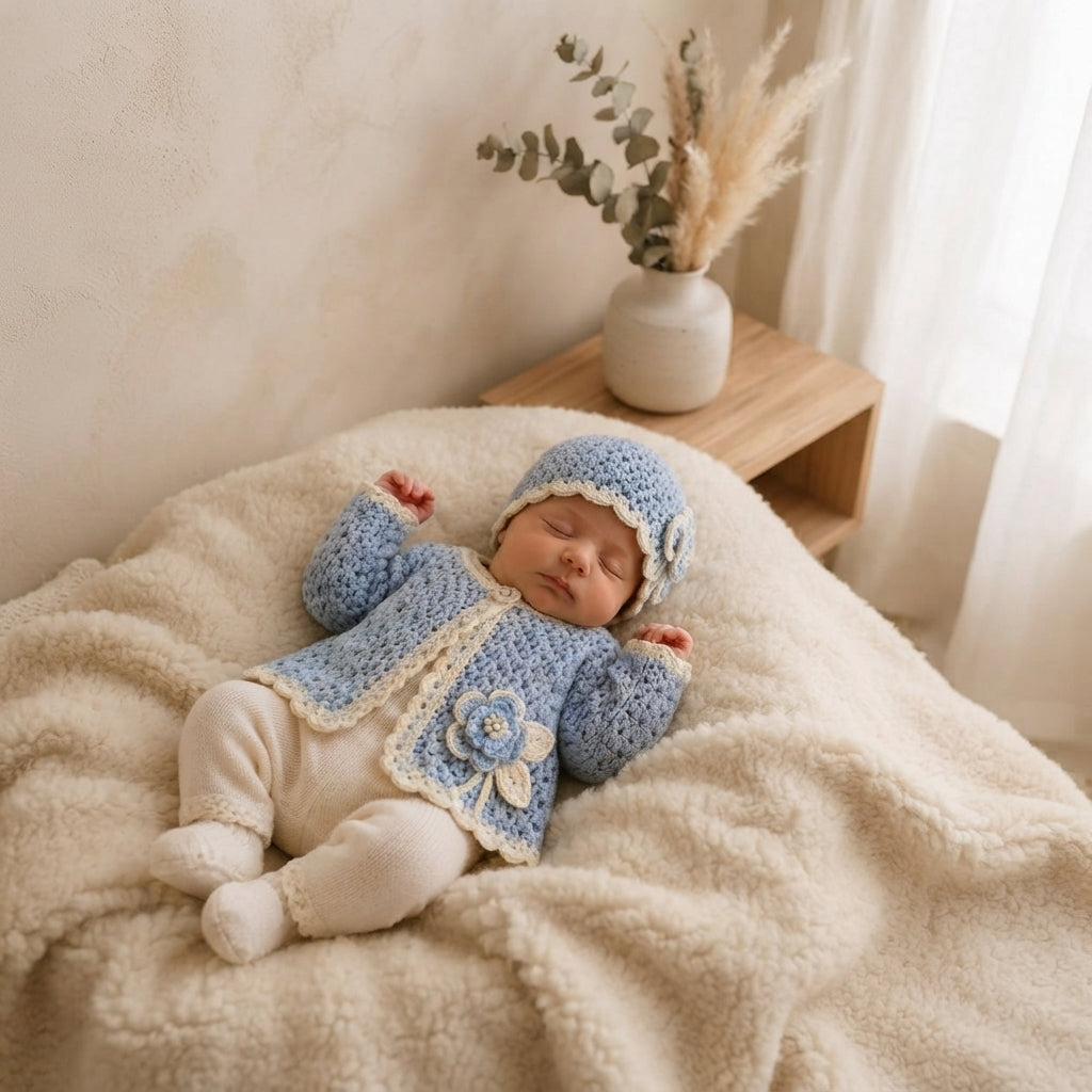 Handmade Sweater Hat Baby Cardigan | Crochet Pattern PDF