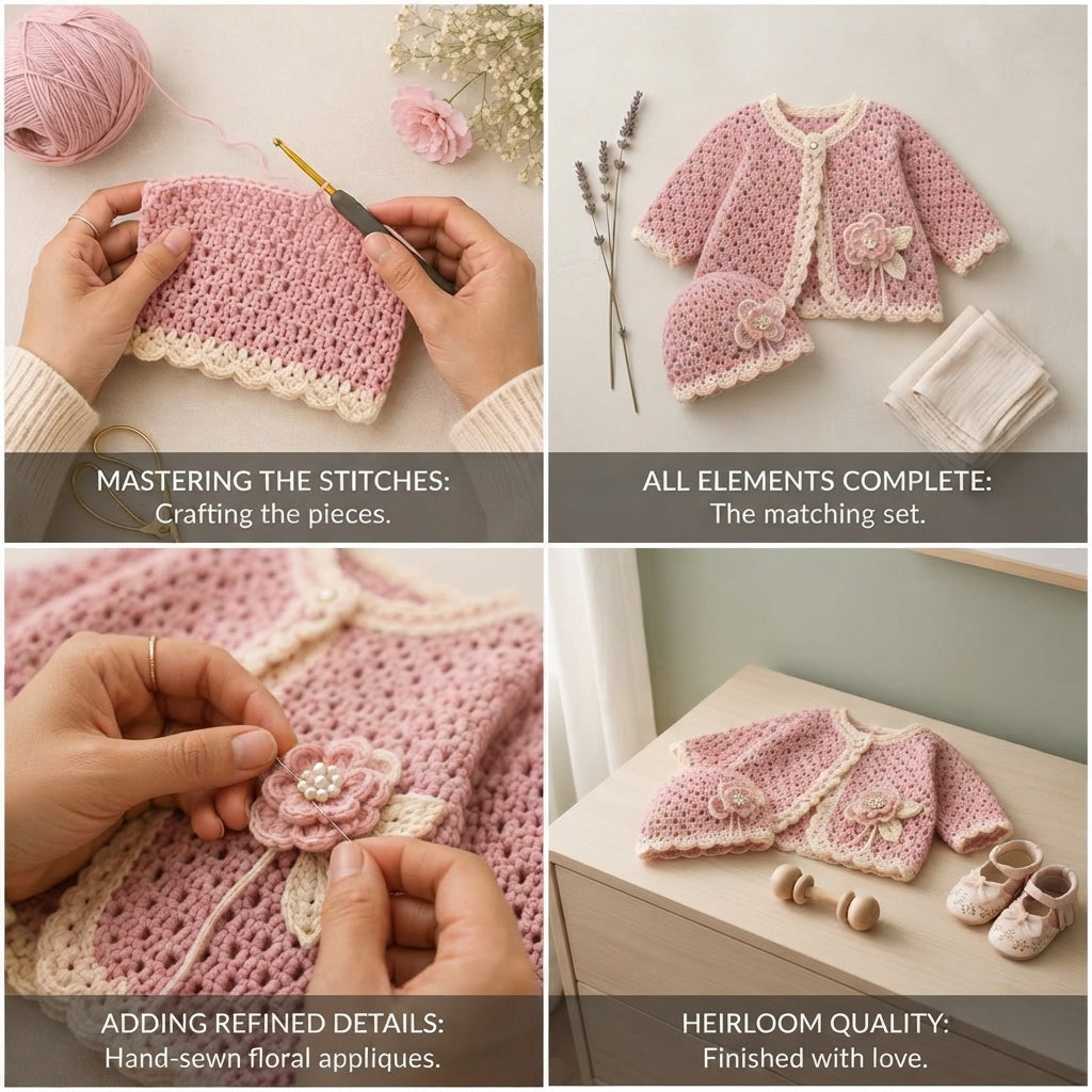 Handmade Sweater Hat Baby Cardigan | Crochet Pattern PDF