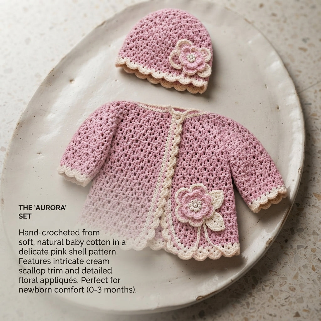 Handmade Sweater Hat Baby Cardigan | Crochet Pattern PDF