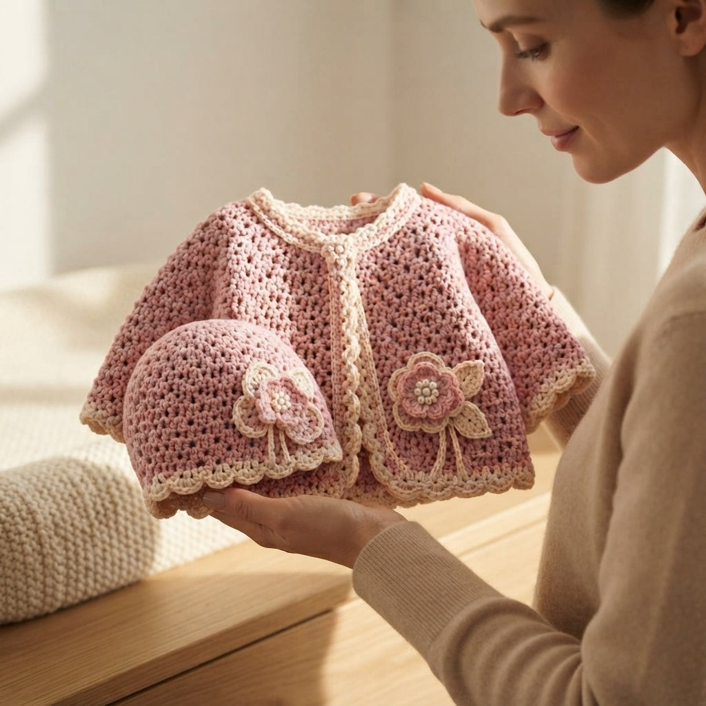 Handmade Sweater Hat Baby Cardigan | Crochet Pattern PDF