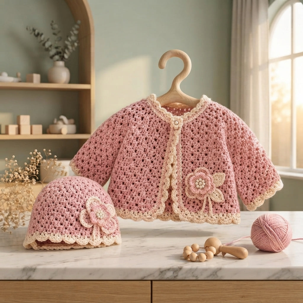 Handmade Sweater Hat Baby Cardigan | Crochet Pattern PDF