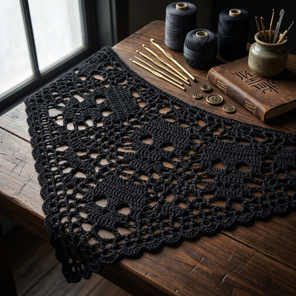 Gothic Skull Crochet Bandana | Crochet Pattern PDF