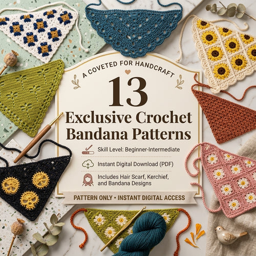 13-in-1 Hair Kerchief Collection | Crochet Pattern PDF