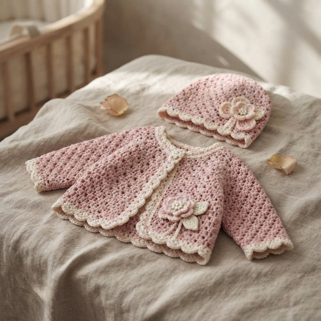 Handmade Sweater Hat Baby Cardigan | Crochet Pattern PDF