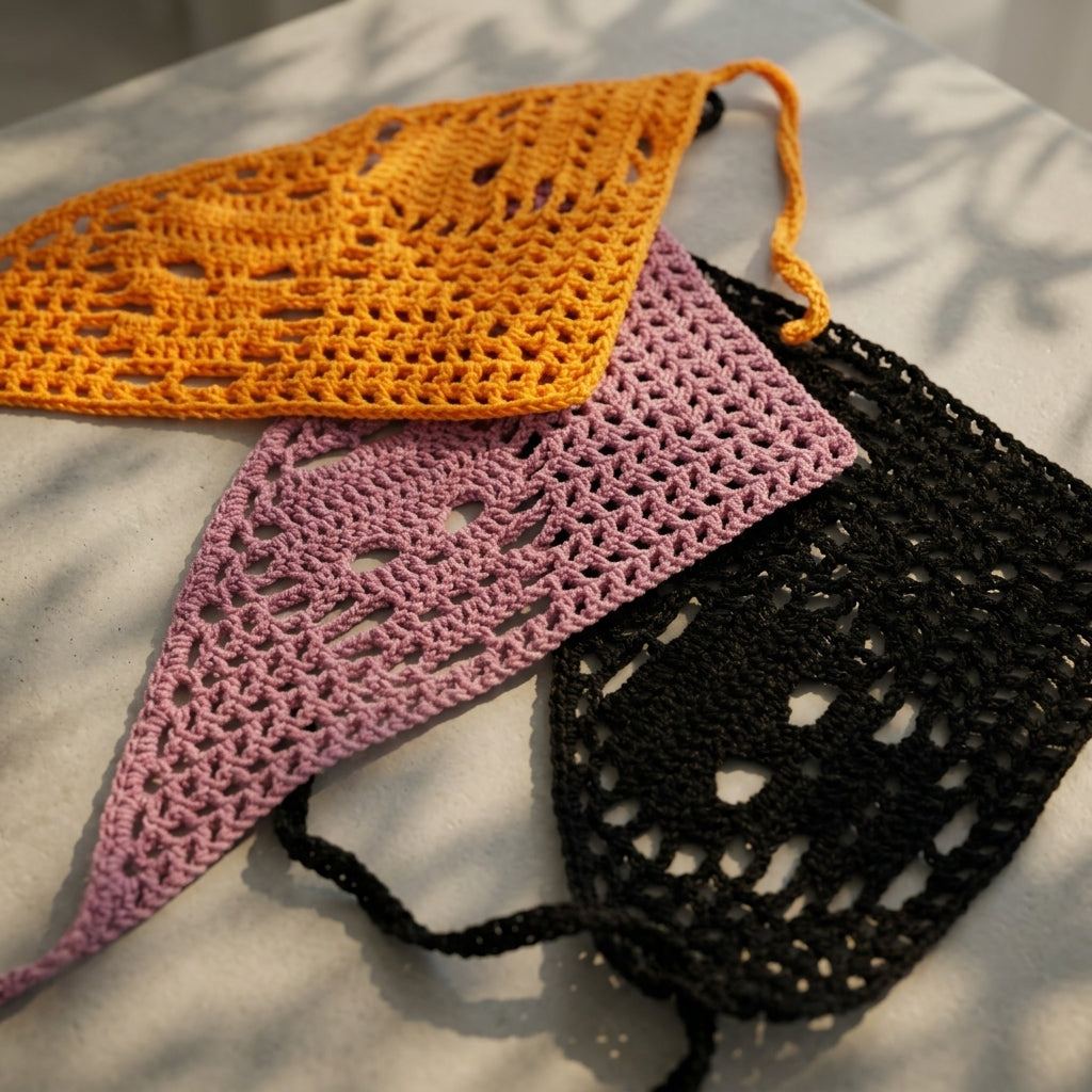 Gothic Skull Crochet Bandana | Crochet Pattern PDF
