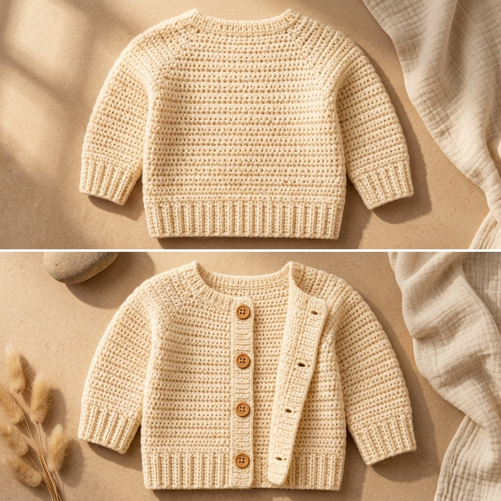 Seamless Baby Cardigan Seamless v2 | Crochet Pattern PDF