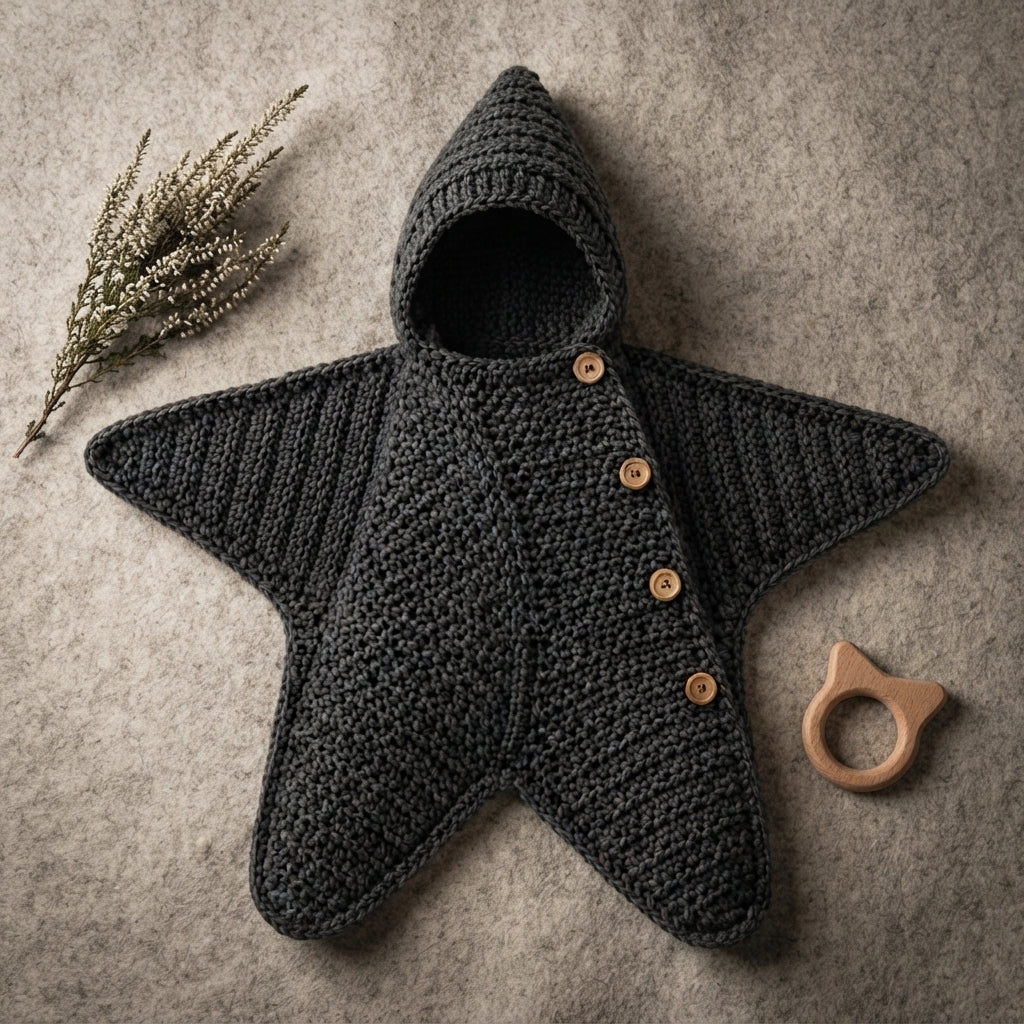 Luxury Star Hooded Baby Hoodie | Crochet Pattern PDF