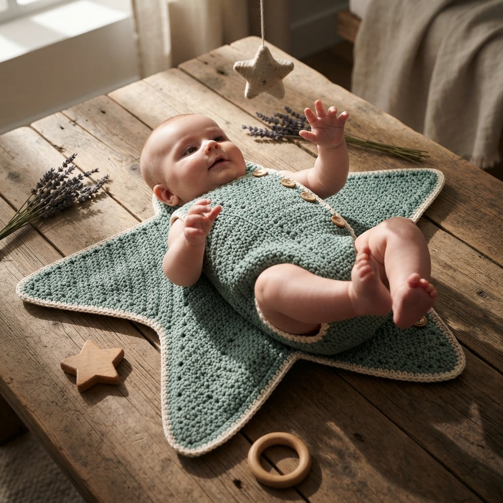 Luxury Star Hooded Baby Hoodie | Crochet Pattern PDF