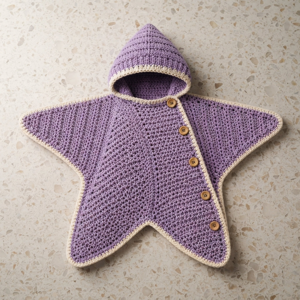 Luxury Star Hooded Baby Hoodie | Crochet Pattern PDF