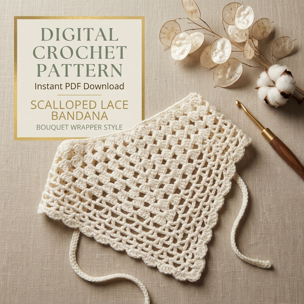 Granny Mesh Triangle Bandana | Crochet Pattern PDF