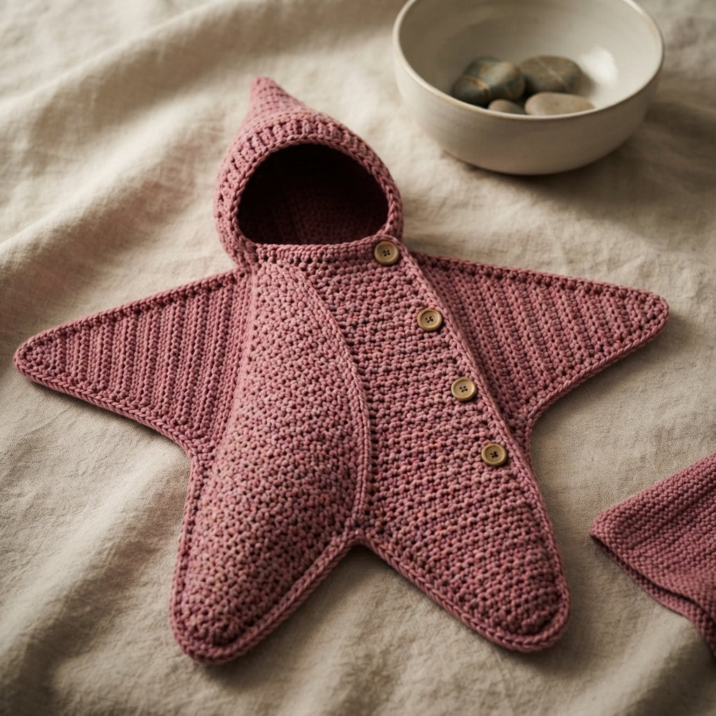 Luxury Star Hooded Baby Hoodie | Crochet Pattern PDF