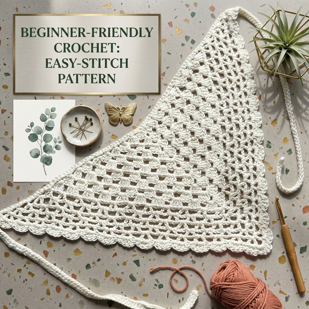 Granny Mesh Triangle Bandana | Crochet Pattern PDF