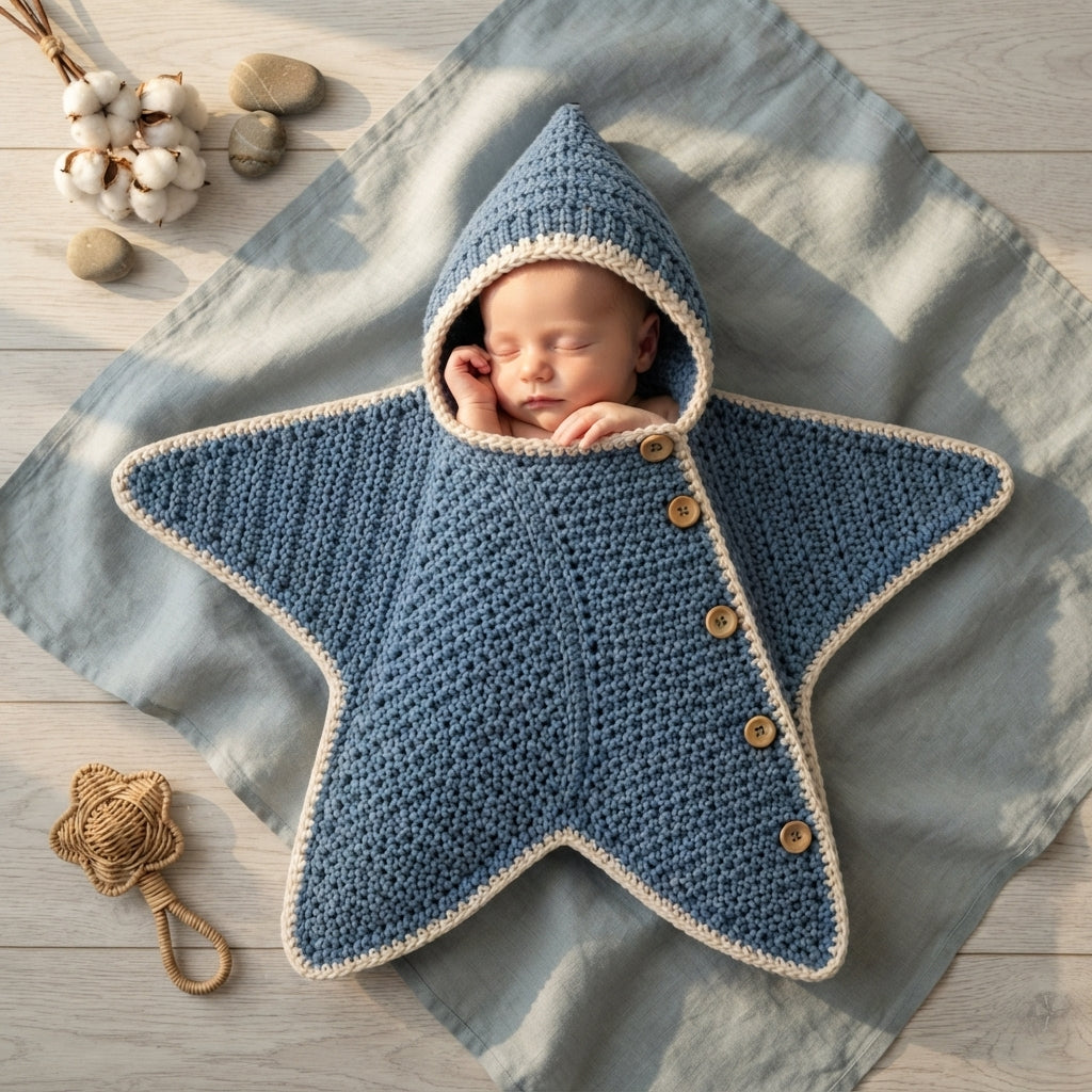 Luxury Star Hooded Baby Hoodie | Crochet Pattern PDF
