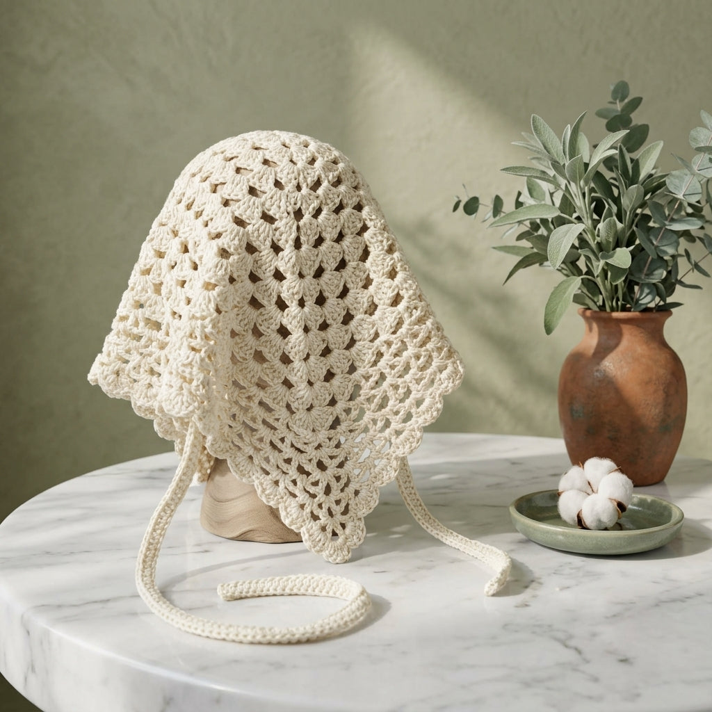 Granny Mesh Triangle Bandana | Crochet Pattern PDF