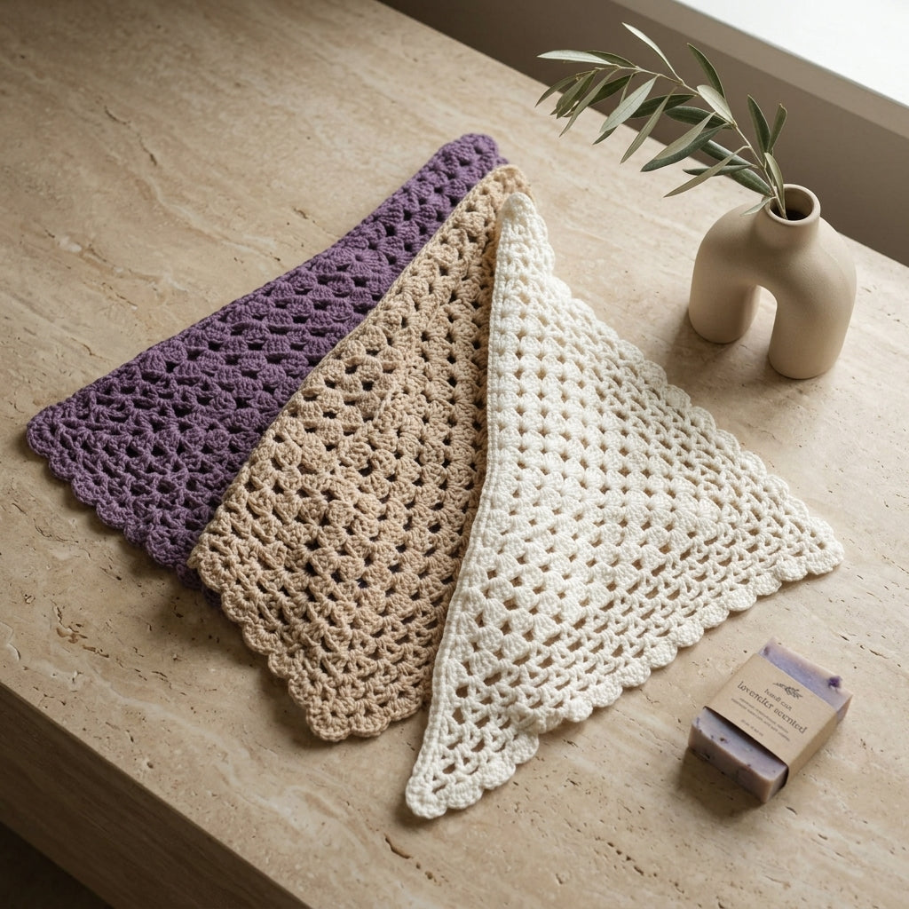 Granny Mesh Triangle Bandana | Crochet Pattern PDF